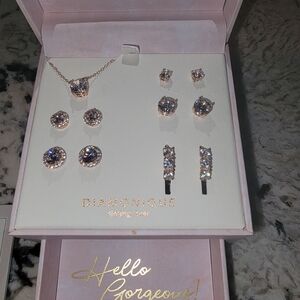 Diamonique Rose Gold Jewelry Set with Sparkling Stones